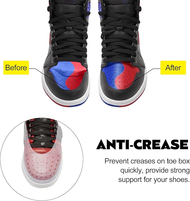 6 Pairs Crease Protectors for Shoe Sneakers, Air Jordan,Air Force, Dunks and More，Shoe Shape Holder