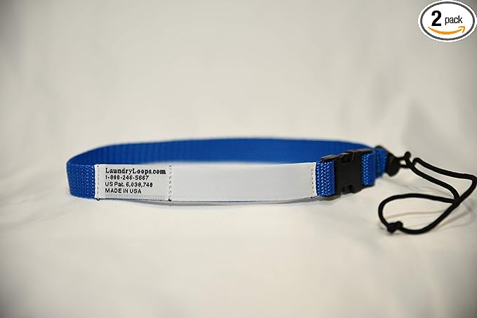Laundry Loop with Sock Snare, Premium Royal Blue Laundering Strap, Package of 2