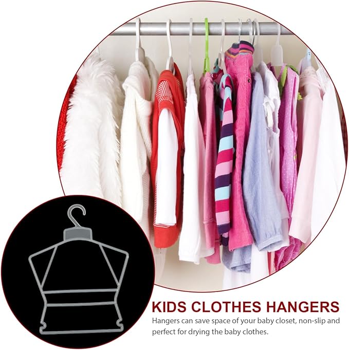 Baby Clothes Hangers Plastic Kids Hangers for Infant Clothes Drying Rack Non-Slip Toddler Organizer Space Saving