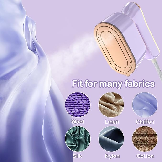 Travel Steamer Iron for Clothes - Portable Ironing Machine Small Size Portable Steamer Travel College Dorm Home Essentials (Purple)