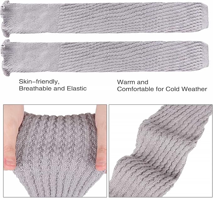 Benefeet Sox Wool Knit Leg Warmers for Women Vintage Boho Leg Warmers Long Winter Warm Thigh High Footless Boot Socks