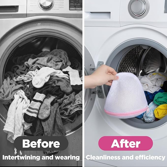 2 PCS Bra Bag for Washing Machine, Bra Washing Bags for Laundry, Bras Bags for Laundry with Zipper for Delicates Underwear Brassiere