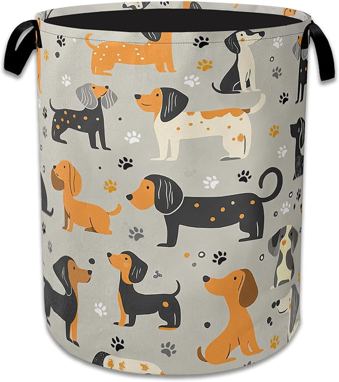 Dachshund Dog Laundry Basket Collapsible Laundry Hamper Clothes Toy Storage Bin for Bathroom Bedroom Room Decor 16" X 20.8"