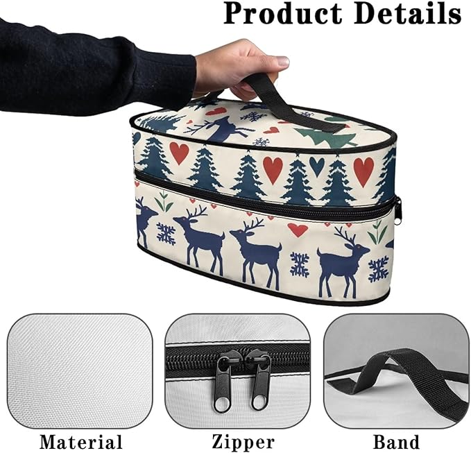 Iron Storage Case for Travel or Storage Easy to Store and Carry Iron and Other Small Items Steam Iron Storage Bag, Christmas Tree Elk
