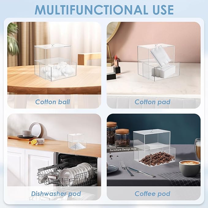Acrylic Laundry Bead Storage Box, Dryer Sheet Holder, Acrylic Dryer Sheet Container Box for Laundry Room Organization