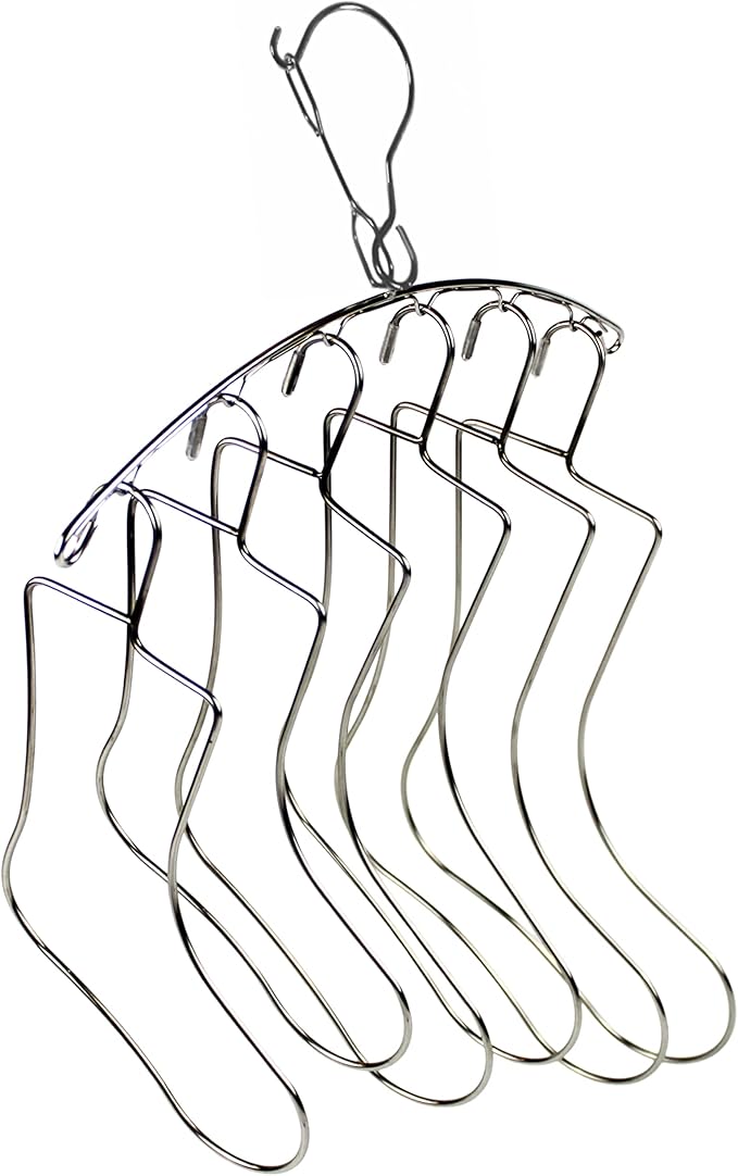 SILLY MONKEY Junior Kids Size Sock Blockers and Laundry Drying Hanger Rack Stainless Steel, Complete with 3 Pairs of Small Medium Large Sock Blockers for Fast Drying and Displaying Hand Knitted Socks