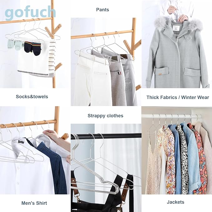 Wire Coat Hangers 10 Pack Strong Heavy Duty Stainless Steel Metal Coat Hangers Ultra Thin Space Saving Clothes Hangers 16.5 Inch