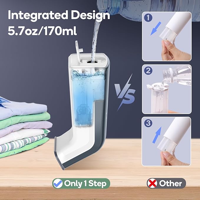 Mini Travel Steamer for Clothes,Dual Voltage & Wrong Voltage Alarm,110-240V Steamer & Iron 2 In 1,Integrated 170ml Tank,1.2lbs Travel Size Fabric Iron,Handheld Steaming Wrinkles Remover For Garment