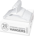 Plastic Notched Hangers Space Saving Tubular Clothes Hangers Standard Size Ideal for Everyday Use on Shirts, Coats, Pants, Dress, Skirts, Etc. (20, White)