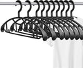 Extra Wide Shoulder Sweater Hangers 10 Pack, Width 2.8cm Thick Plastic Suit Hanger for Men Women, Curved Clothes Hangers no Shoulder Bump Ideal for Bedroom Everyday Use (Black)