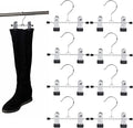 Amber Home 20 Pack 6" Metal Boots Hangers with 2 Adjustable Clips, Portable Multifunctional Hangers Space Saving for Socks Hats Towels Bags, Clips Hanger for Pet Clothes and Traveling (20 Pack)