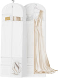 72inches Garment Bag with Zipper Pocket, Wedding Dress Bag for Gowns Long, White