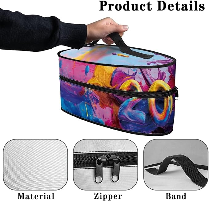 New Year Iron Storage Bag for Clothing Store Colorful Easy to Clean Steam Iron Storage Case with Zipper Handle Fits Outing