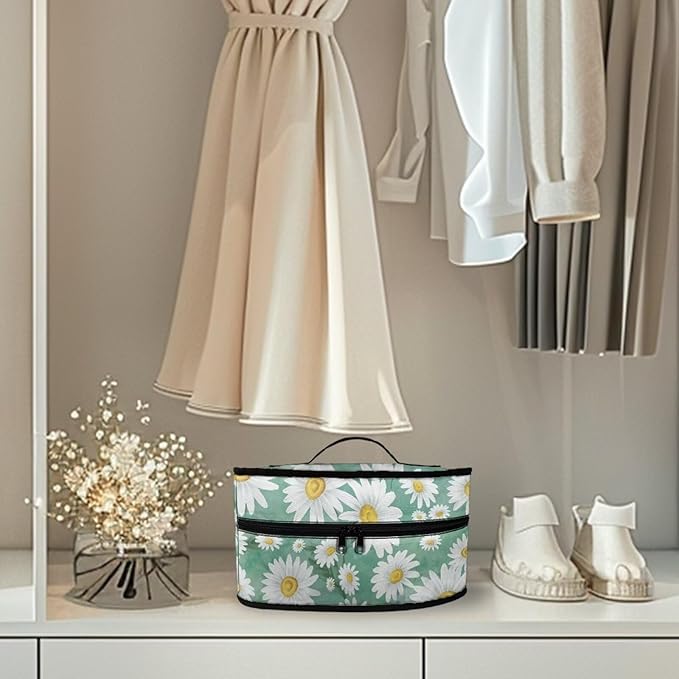Daisy Green Iron Tote Bag Stain Resistant Travel Irons Storage Box Washable Protective Carrying Bag with Handle Compatible with Most Irons