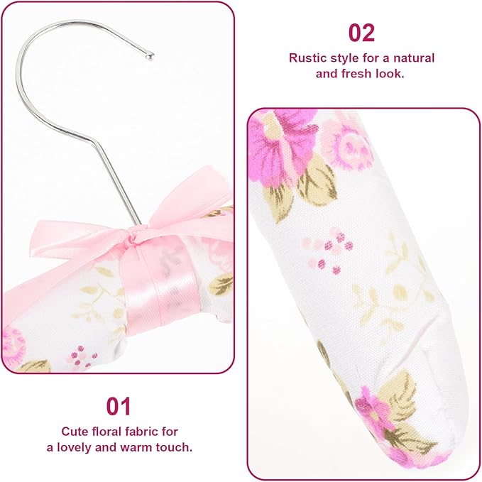 VILLCASE 5 Pcs Anti-Slip Padded Clothes Hangers with Soft Sponge Cover for Sweaters Dresses and Suits Traceless Design for Closet Organization