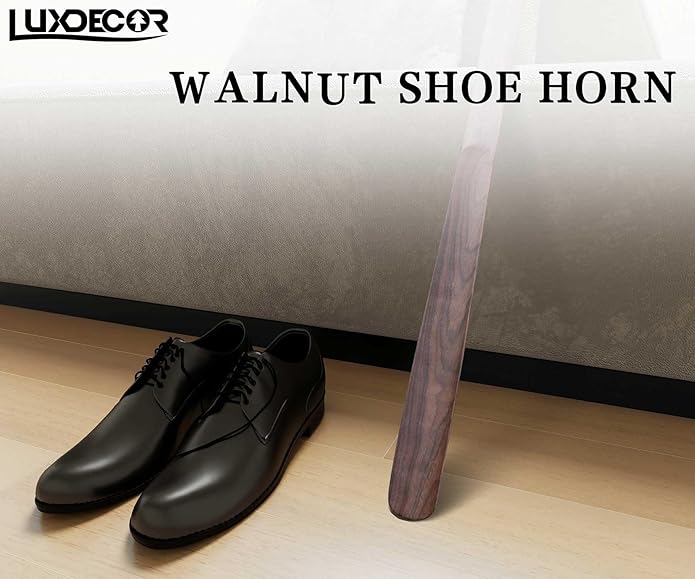 Luxdecor Long Handled Wooden Shoehorns-24in Wooden Long Handle Shoe Horn for Seinors Men Boot Jack Shoe Helper for Women