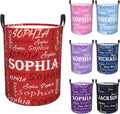Custom Name Laundry Hamper, Personalized Laundry Basket with Name for Baby Boys Girls, Customized Collapsible Dirty Clothes Hamper Storage with Handles for Bedroom Bathroom Dorm Room Decor