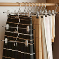 Pants Hangers with Clips, 10 Pack Stackable Skirts Hanger Space Saving, Hanging Closet Organizer and Storage for College Dorm Apartment