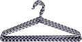Clothes Hangers 10 Pack Stylish Fabric Wrapped Metal, Space Saving Coat, Velvet, Pant Hangers for Closet Organization, Durable Non-Slip, Navy/White Wardrobe Essentials Bulk Storage