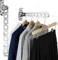 Wall Mounted Clothes Drying Rack 2 Pack, Laundry Hanger Dryer Rack Stainless Steel Folding Clothes Hanger Organizer for Laundry Room, Retractable Wall Hanger Space Saving Drying Rack for Clothes