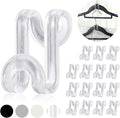 Mlici Hanger Hooks Space Saving, 60 Pack Clothes Hanger Connector Hooks, Transparent Stackable Clothes Hangers with Hooks for Closet Organizer (Clear)