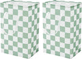 Checkered Laundry Hamper, Pack of 2, Sage Green Aesthetic Cute Large Collapsible Cloth Hampers Basket for Storage Organization Cute Aesthetic, 2 x 75L