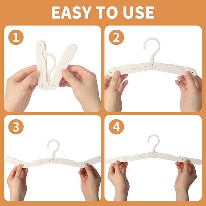 Foldable Travel Hangers 4 Pack Space-Saving ABS - Cruise Essentials 2025 for Cruise Ship & RV