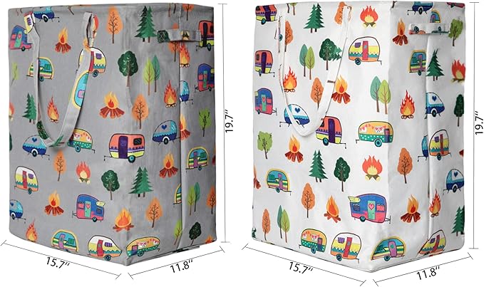 Kay&J 2-Pack Collapsible Laundry Hamper, Laundry Sorter, Laundry Baskets with Two Colors for Easy Separation