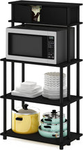 Furinno Turn-N-Tube Kitchen Storage Shelf with Top Cabinet for Kitchen, Dining Room and Home Office, Americano/Black