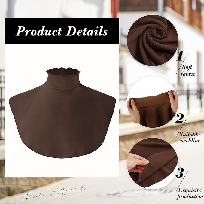 Turtleneck Dickey Extra Large Fake Collar Detachable Dickey Collar Half Mock Turtleneck for Men Women