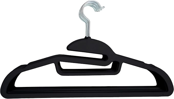 Simplify 24 Pack Ultimate Hanger | Great for Accessories | Organizing Belts | Scares | Ties | Non-Slip | Closet Organization | Black