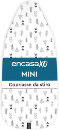 Encasa XO Ironing Board Cover and Pad 28"x12" - Thick 3mm Felt Padding, Drawstring Tightening & Lock, Easy Fit, Scorch & Stain Resistant, Fits Mini Ironing Board - White Tiles