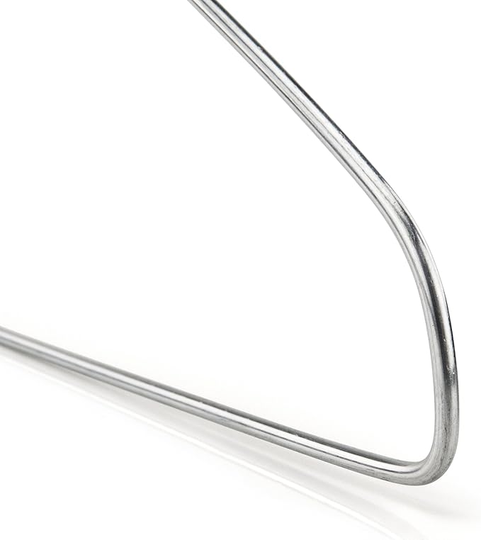 HANGERWORLD Silver Metal Wire Clothes Hangers 16inch 13 Gauge Clothes Garment Coat Hanger (10 Pack)