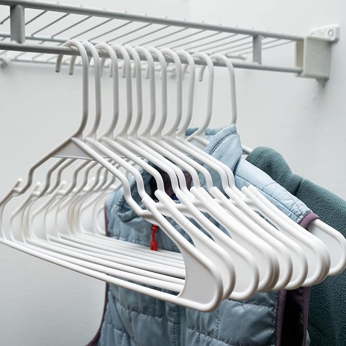 Plastic Hangers 50 Pack Heavy Duty Clothing Hangers, Organize Your Closet Effortlessly with Non-Slip Coat Hanger, Best Hangers for Clothes with Space-Saving Design