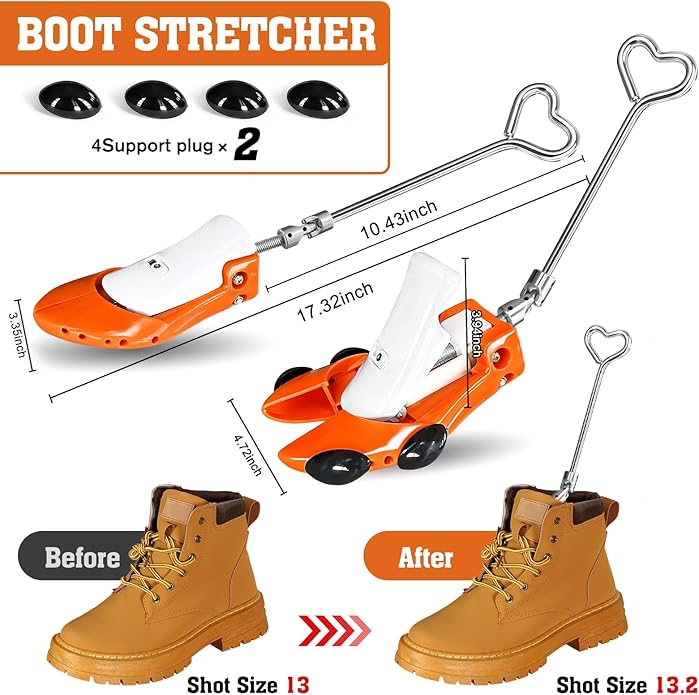Boot Stretchers for Cowboy Boots 2 PCS Shoe Stretcher for Wide Feet Men Shoe Trees Adjustable Length & Width for Men Women