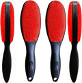 4Pack Red Color Lint Brush for Clothes Furniture Couch, Lint Brush Pet Hair Remover for Clothes Brush, Reusable Lint Brushes for Pet Hair,Velvet Brush, Pet lint Brush, Fabric Brush