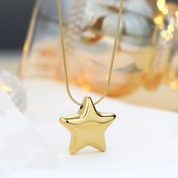 Chunky Gold Necklace for Women Gold Evil Eye Cowboy Pendant Necklace Dainty Paperclip Chain Vintage Luck Amulet Choker Necklaces Celestial Jewelry Gift
