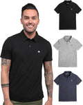 INTO THE AM Polo Shirts for Men - Slim Fit Short Sleeve Collared Shirt S - 4XL Fitted Collar Polos for Work
