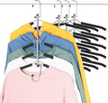 Space Saving Clothes Hangers – 5-in-1 Shirt & Coat Hangers with Non-Slip Foam, Stainless Steel Tiered Closet Organizer for Sweatshirts, Hoodies, Sweaters, T-Shirts – 4 Pack by ZNBEN