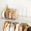 Bag & Purse Organizer for Closet Stackable Acrylic Shelf Dividers for Closet Organization, Clear Handbag Purse Storage Organizer Divider, Keep Clutch, Wallet, Pocketbook Upright, 2 Pack