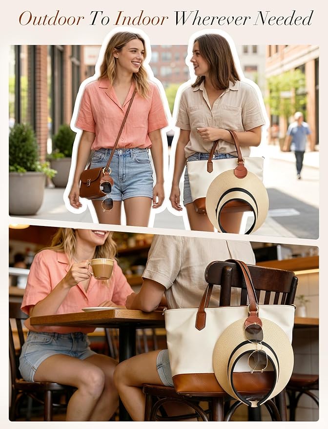 Niveaya Upgraded Magnetic Hat Clip for Hanging Sunglasses, Stylish Hat Clip for Travel Bag Luggage Backpack, Strong Magnet Hat Holder, Hands-Free, Beach Cruise Vacation Essentials, 1-Pack Brown