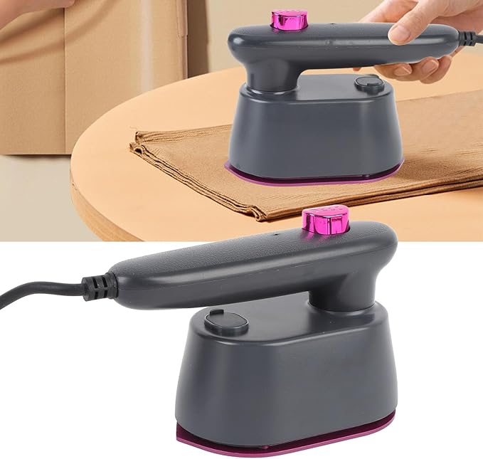 Handheld Steam Iron with Long Cord, Compact Lightweight Ironing Machine, 120ml Water, No Wrinkle Clothes Remover for Travel, Home, Dorm (US Plug 110V 50Hz)