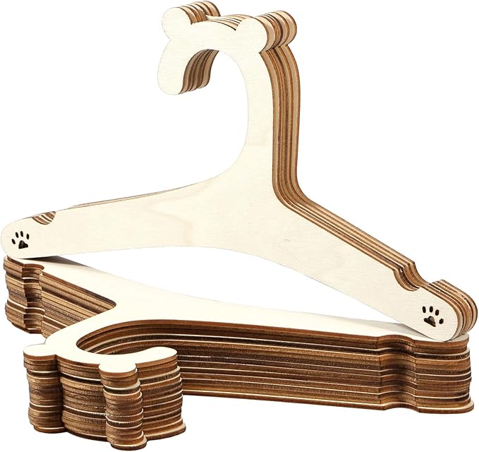 20Pcs Kids Wooden Hanger Wooden Baby Hanger Mini Toddler Children Clothes Hanger Cute Girl Boy Hanger Toddler Infant Hanger for Baby Jacket Skirt Sweater (Bear)