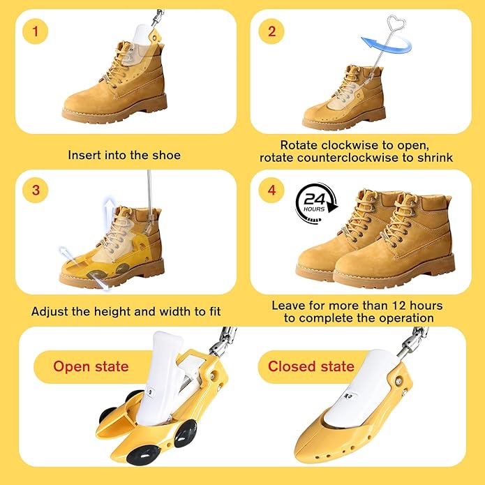 Boot Stretchers for Cowboy Boots 2 PCS Shoe Stretcher for Wide Feet Men Shoe Trees Adjustable Length & Width for Men Women