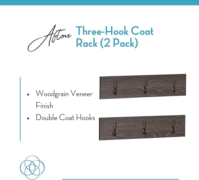 RiverRidge Afton 3-Hook Coat Rack (4 Pack)