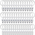 44 Pack White Curtain Rings with Clips, Curtain Hooks Hangers Clip Rings for Hanging Drapes Bows Hat, Drapery Rings 1 in I D, Fits up to 5/8 in Diameter Curtain Rod.