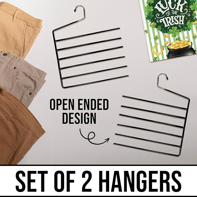 Garden Flags Hangers 2Pack with 15 Cellophane Bags, Garden Flag Storage, Organizer Holder, Heavy Duty Multi Layers Space Saving, Non Slip 6 Tier Open Ended Hangers for Multi use, Pants Organizer