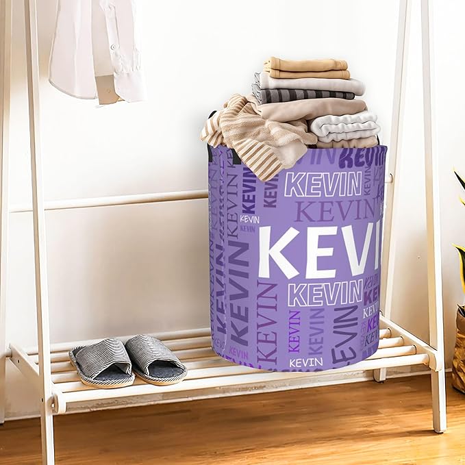Custom Name Laundry Hamper, Personalized Dirty Clothes Hamper with Name for Bathroom Bedrooms Clothes Storage Organizer, Personalized Gifts for Boys Girls Men Women