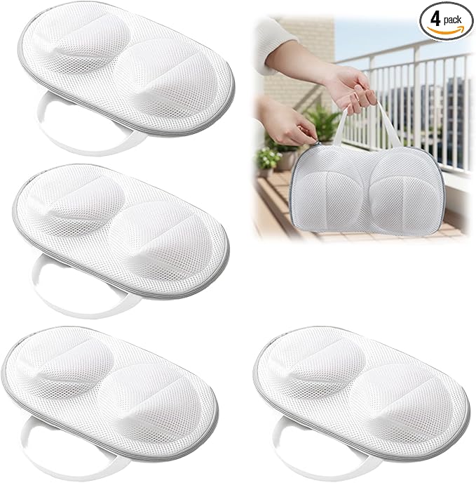 4 Pack Bra Washing Bags,Delicate Lingerie Protector for Washing Machine, Mesh Laundry Bags for Bras,Be Suitable For Socks, Underwear, Gentle Wash And Durable Fabric
