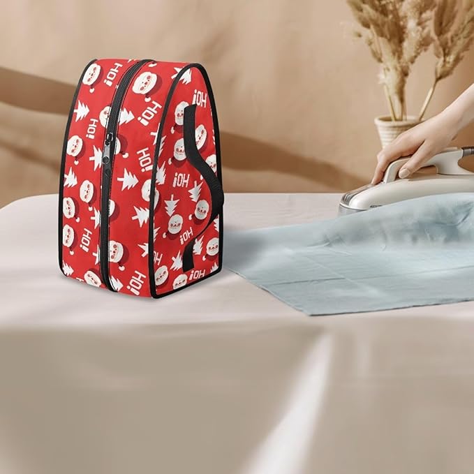 Christmas Hat HOHOHO Steam Iron Storage Bag Fits for Accessories Travel Irons, Portable Handheld Iron Storage Cover for Clothing Store